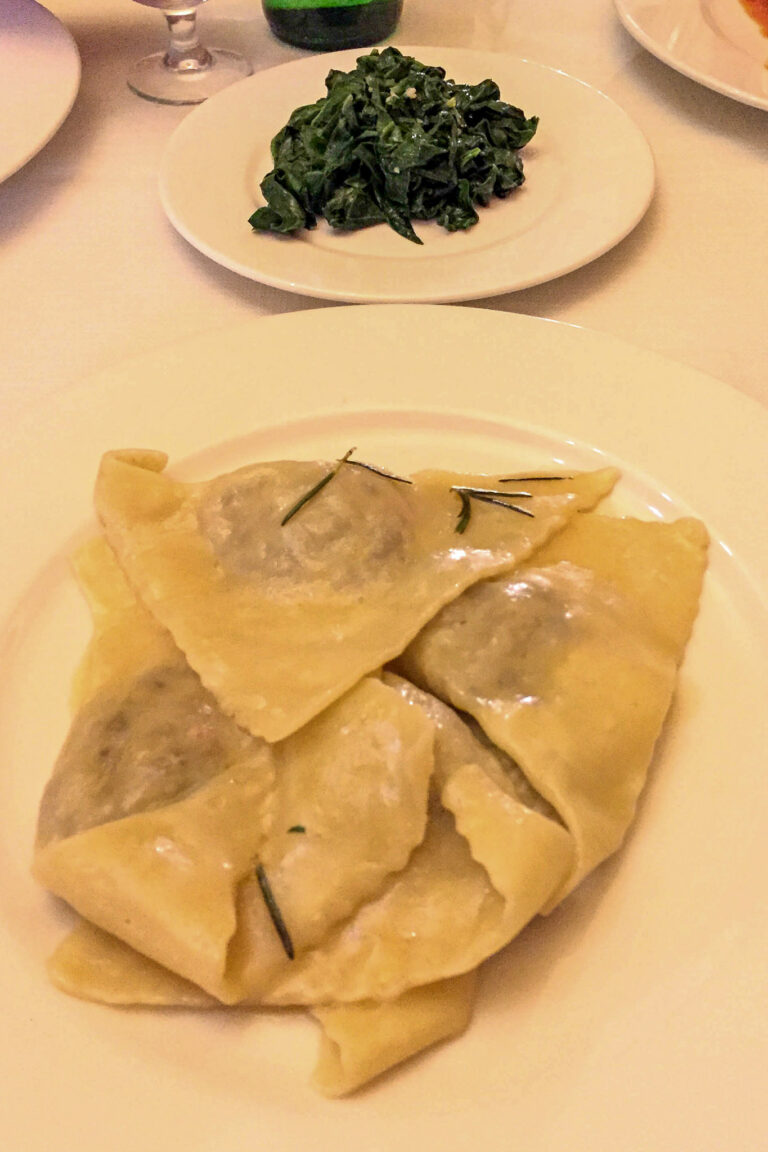 Goose ravioli